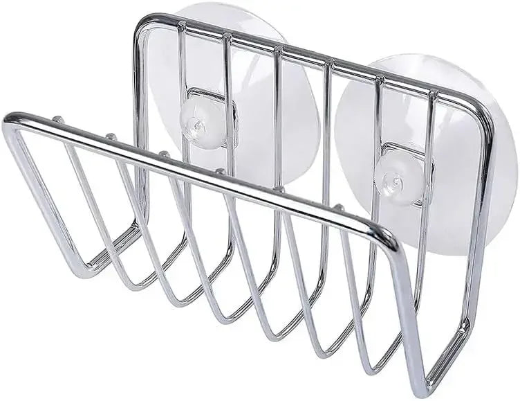 Stainless Steel Sponge Holder for Kitchen Sink - Suction Cup Wall Mount Sponge Caddy Organizer