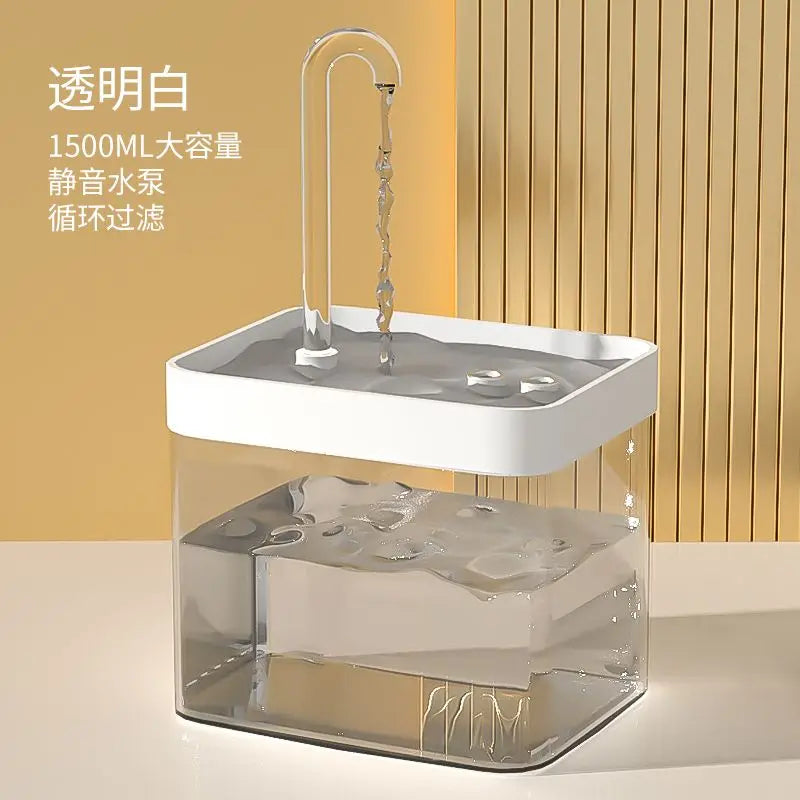 PureFlow™ Ultra-Quiet Pet Water Fountain - 1.5L Automatic Water Dispenser