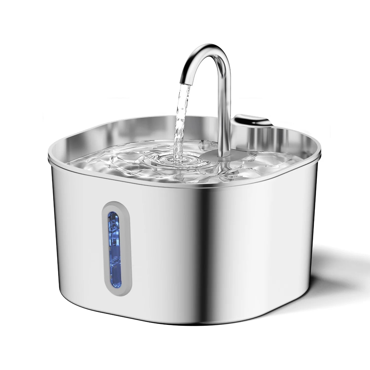 HydroFlow™ Stainless Steel Pet Water Fountain – 2.2L Automatic Water Dispenser