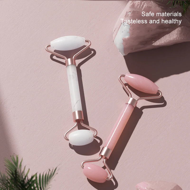 2-in-1 Facial Roller & Gua Sha Set – Face Neck Eye Massager Tool with Heart Shaped Scraping Board for Skincare & Lymphatic Drainage