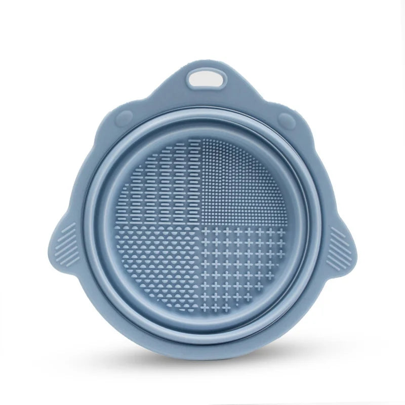 Silicone Makeup Brush Cleaner Bowl Set – Deep Cleaning Tool for Brushes & Powder Puffs, Wet & Dry Use