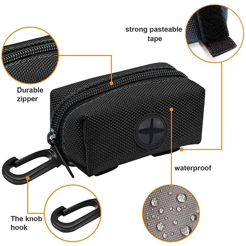 Premium Dog Poop Bag Holder with Leash Attachment