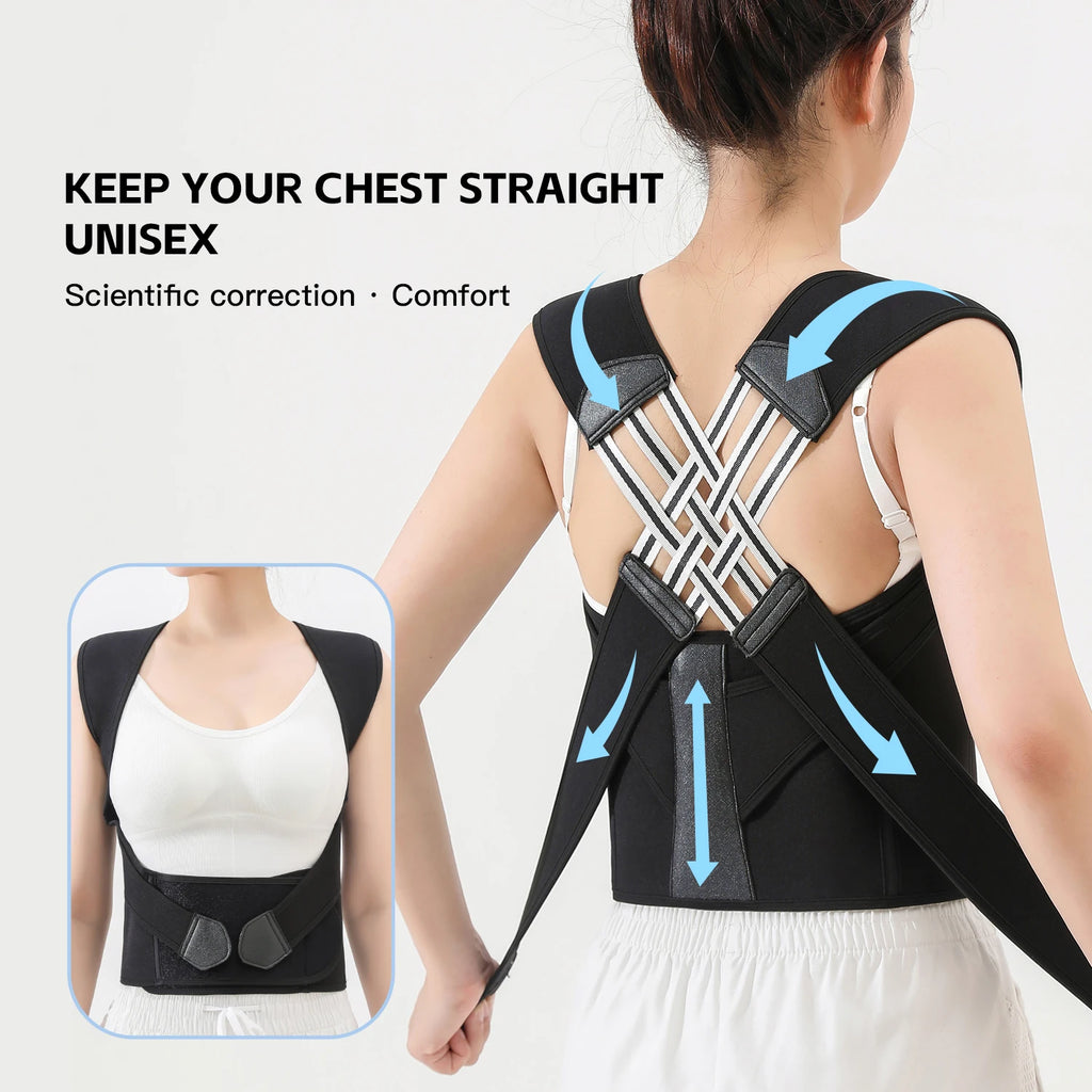 Adjustable Posture Corrector Back Brace for Men & Women – Upper Back & Shoulder Support