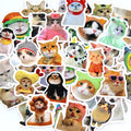 Funny Cat Stickers Pack – 10/50/100pcs Cute Cartoon Decals for Laptop, Phone, Water Bottle, Guitar, Luggage & More
