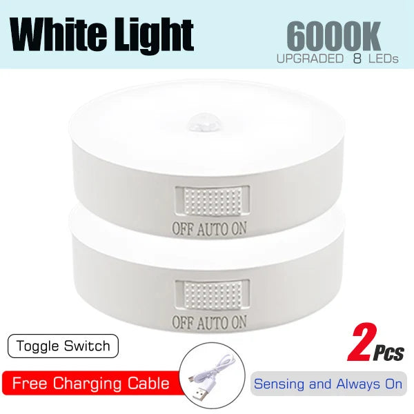 USB Rechargeable Motion Sensor Night Light – Wireless LED Closet, Cabinet & Hallway Light