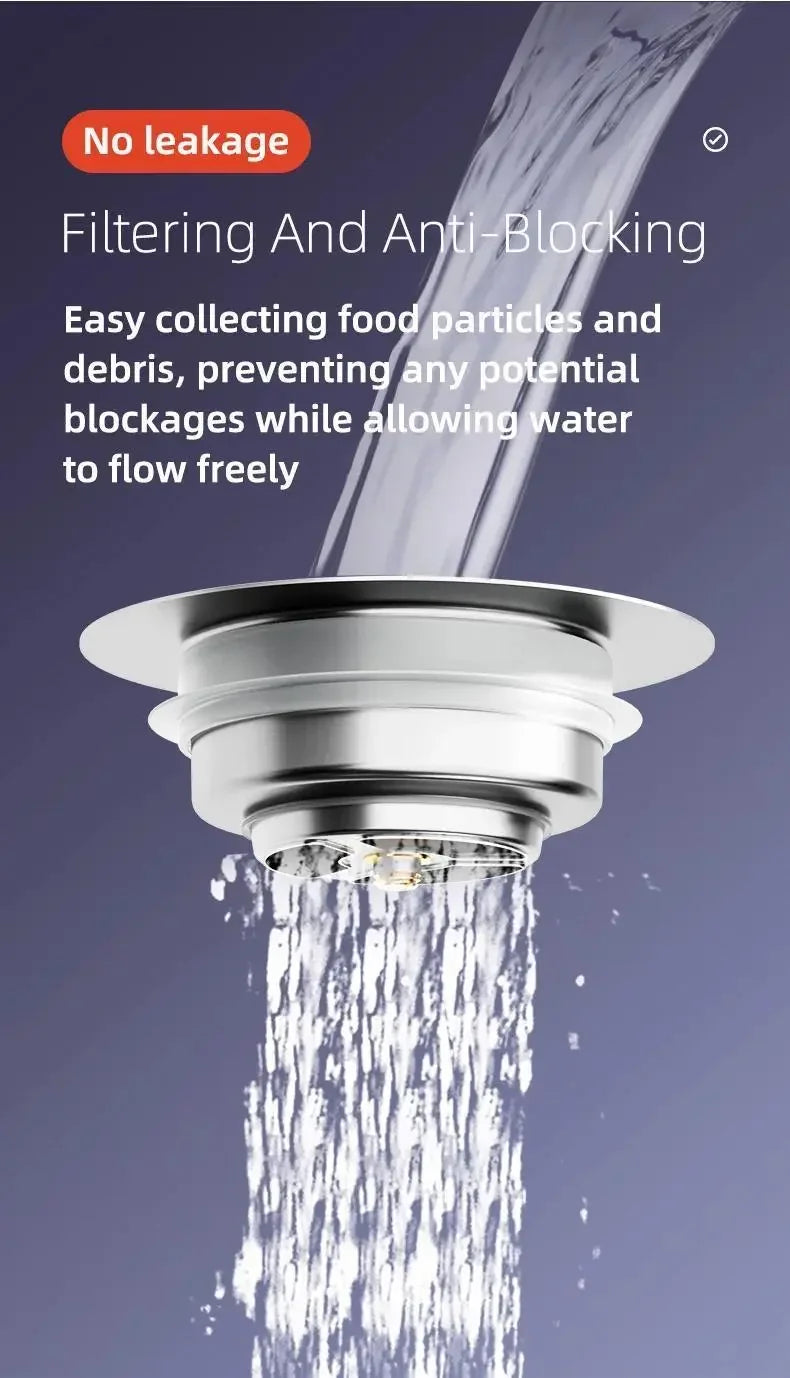 3-in-1 Stainless Steel Sink Strainer & Pop-Up Stopper