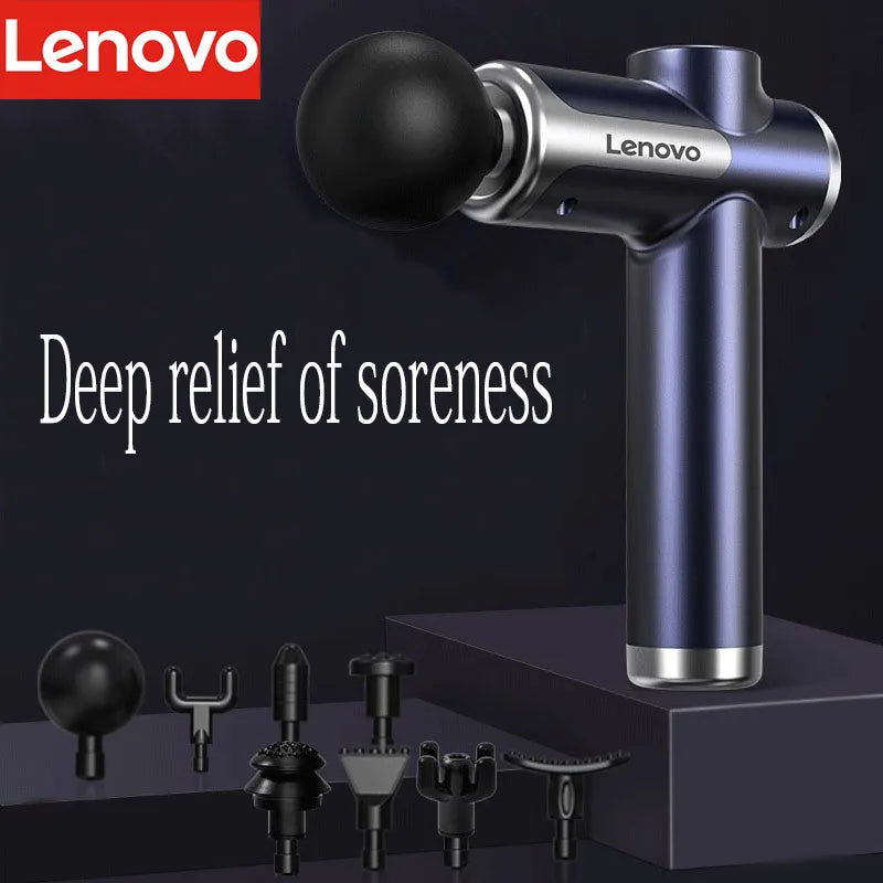 Lenovo Massage Gun - Deep Tissue Fascia Gun with 8 Massage Heads, LED Touch Screen