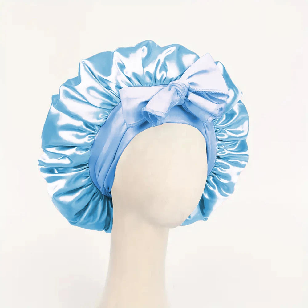 Satin Bonnet with Adjustable Tie Band – Silk-Like Sleeping Hair Bonnet for Women & Men, Nighttime Hair Protection Cap (16 Colors)