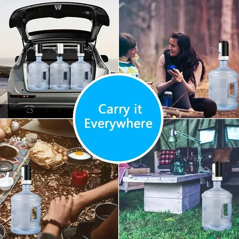 USB Rechargeable Electric Water Bottle Pump – Portable Automatic Drinking Water Dispenser for Camping & Home