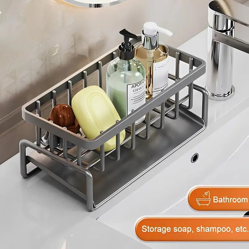 Sink Caddy Organizer with Sponge Holder & Towel Bar