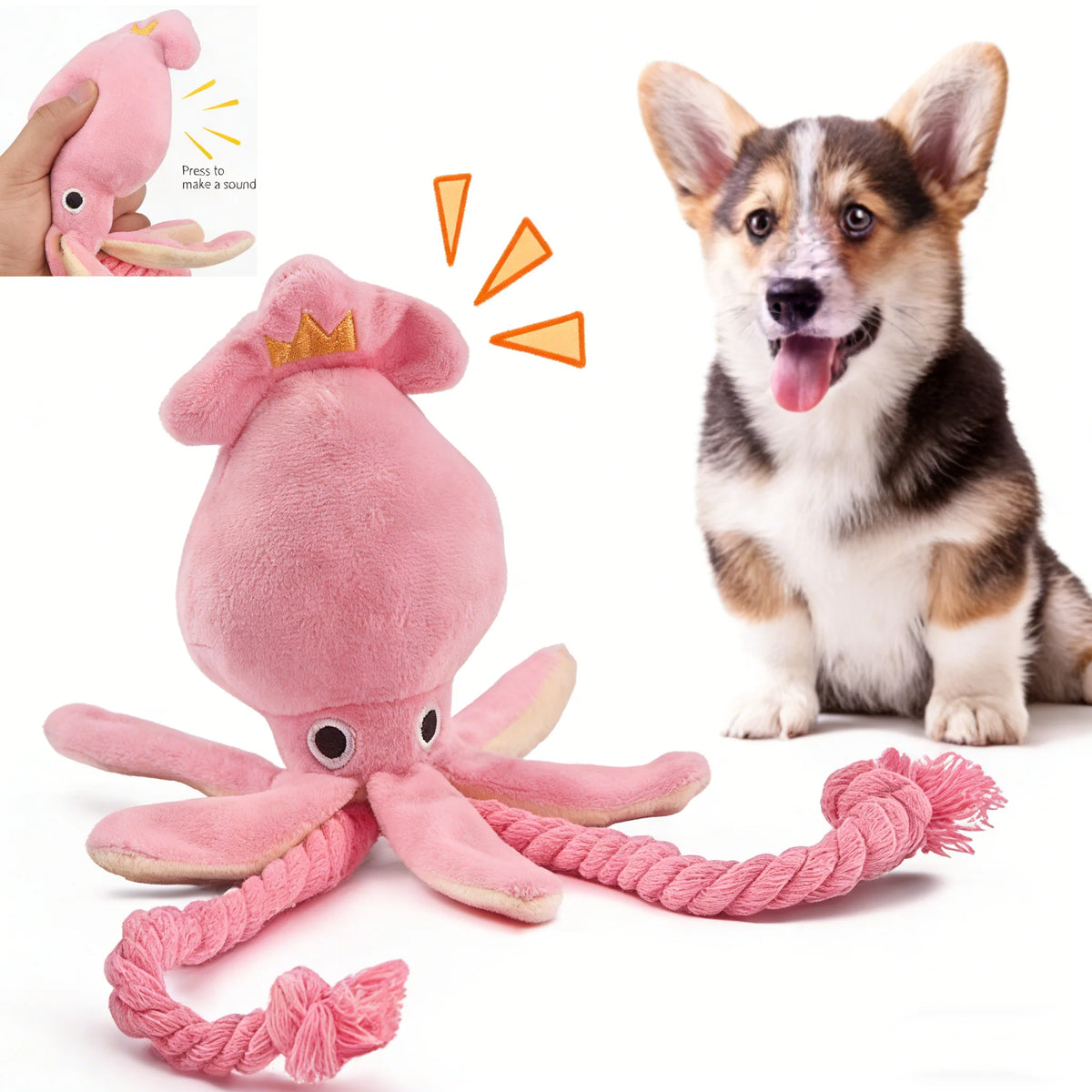 CloudRest™ Squeaky Octopus Rope Toy For Dogs & Cats