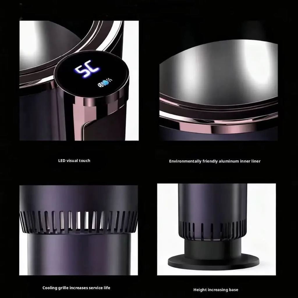 Car Smart Hot & Cold Cup Holder – Electric Beverage Warmer & Cooler for Travel, Coffee, Soda & Drinks | Auto 12V Plug-in