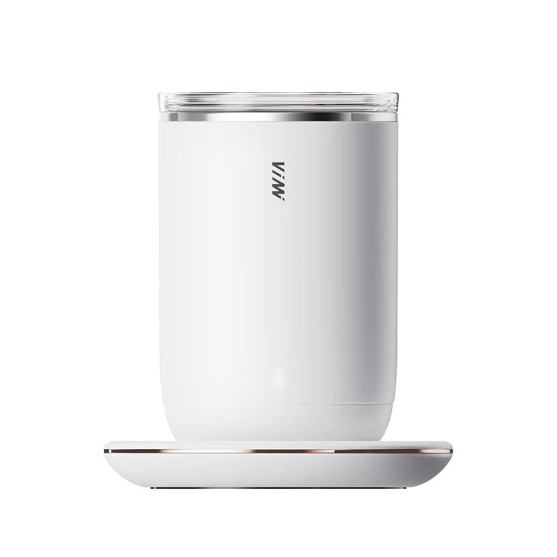 2-in-1 Coffee Cup Warmer with Automatic Magnetic Stirring Mug – USB Electric Self-Mixing Heating Plate for Coffee, Tea & Beverages