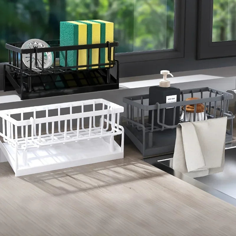 Drill-Free Sink Organizer | Sponge & Soap Holder Rack