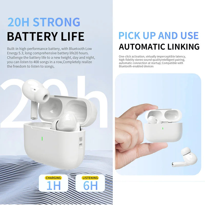 2025 Air Pro Wireless Bluetooth Earbuds – TWS HiFi Noise Cancelling Earphones, Waterproof Headphones with Mic for iPhone & Android