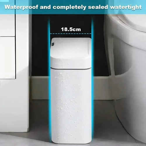 15L Touchless Smart Sensor Trash Can with Automatic Bagging – White Automatic Garbage Bin for Bathroom, Kitchen & Office