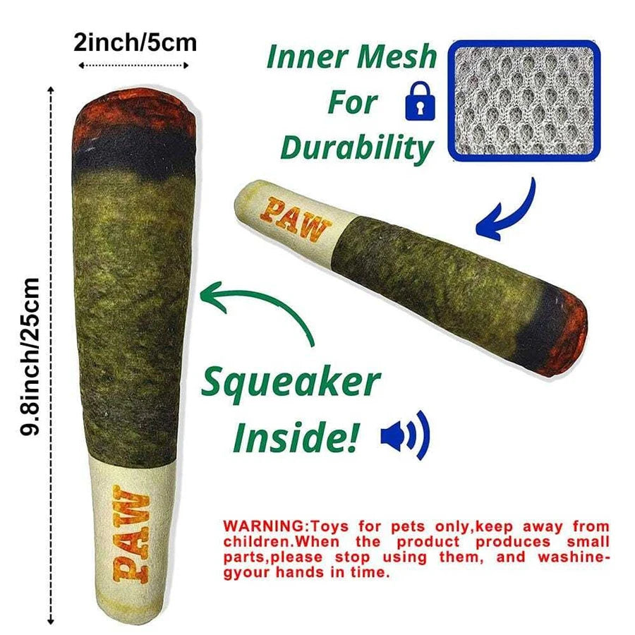 CloudRest™ Squeaky Cigar Plush Toy For Small & Medium Dogs
