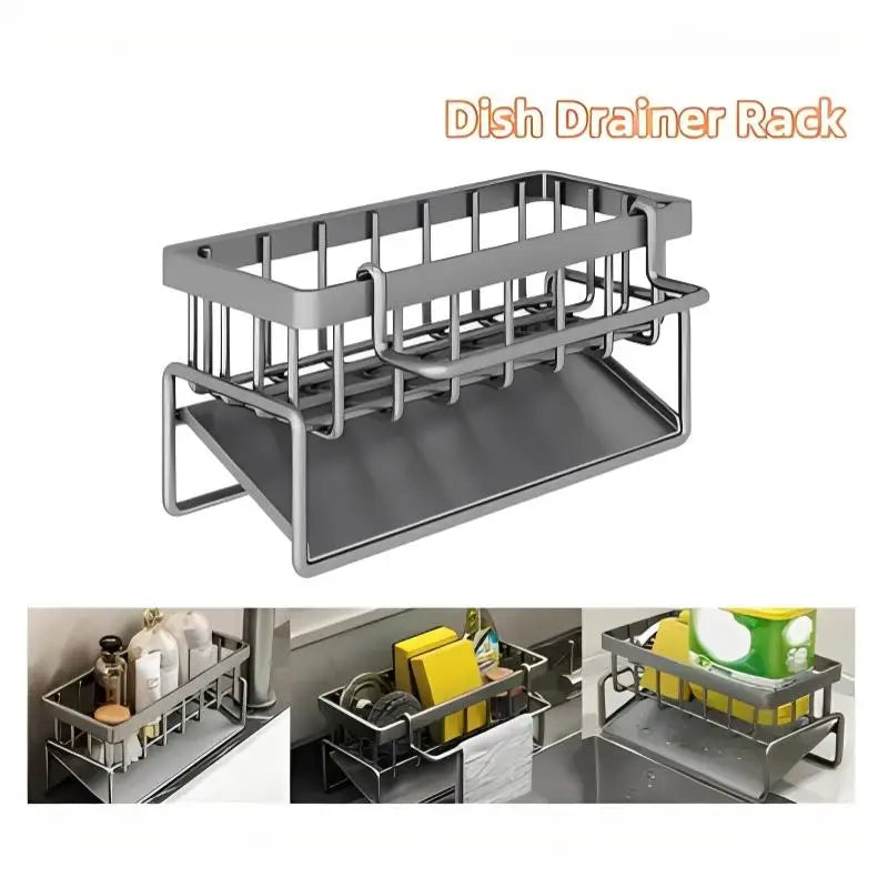 Sink Caddy Organizer with Sponge Holder & Towel Bar