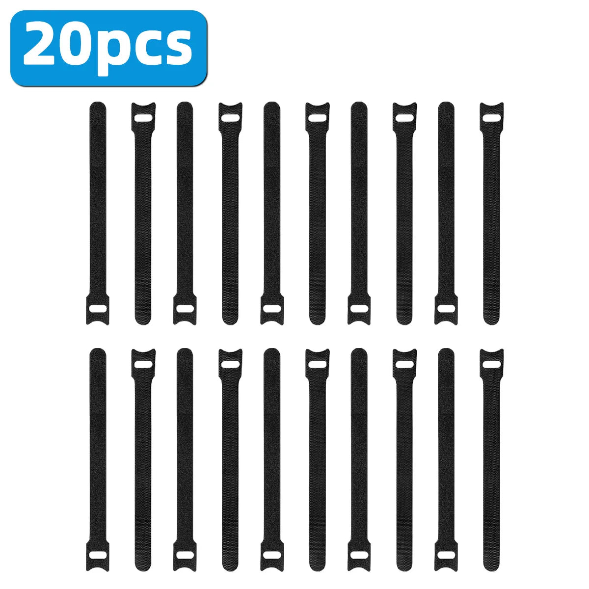 Premium Reusable Hook & Loop Cable Management Straps – Adjustable Cord Organizer Ties for Home, Office, Travel & Electronics (5, 10, 15 or 20 Pack)