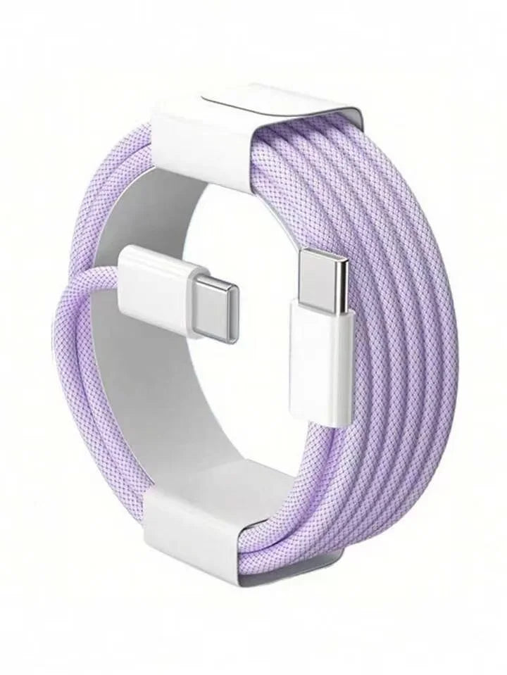 Fast Charging USB-C to USB-C Nylon Braided Cable for iPhone 17/16/15 – 3.3ft / 6.6ft / 10ft Durable Data Cord, PD Compatible
