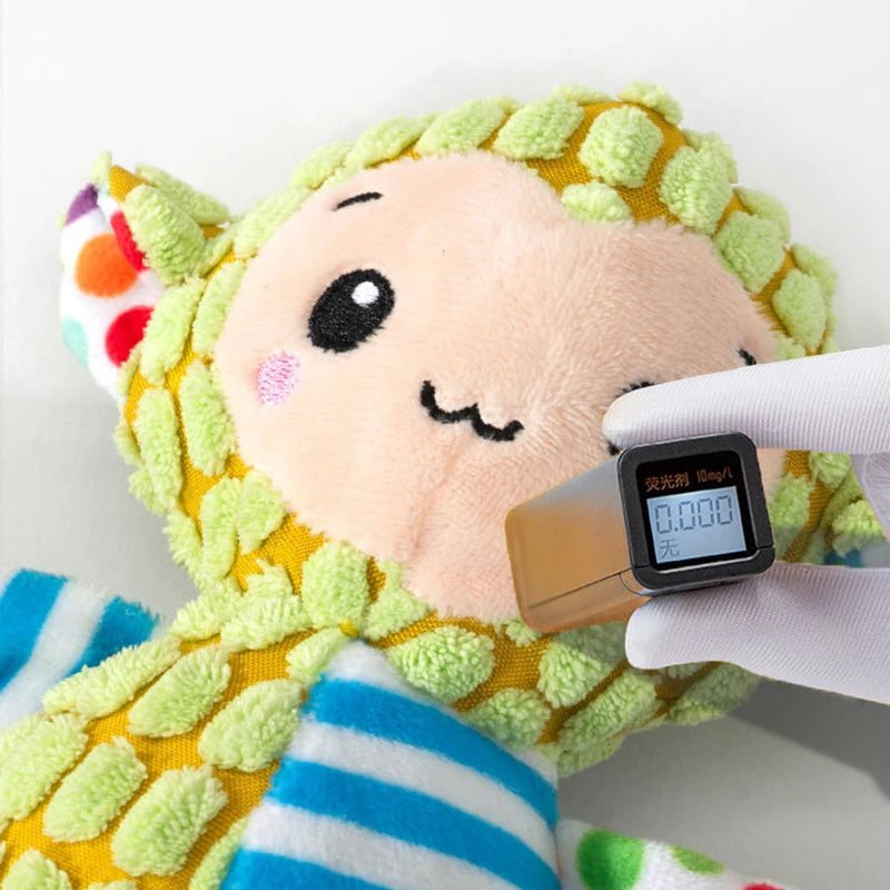Interactive Squeaky Plush Dog Toy - Cute Knitted Puppy Chew Toy for Teeth Cleaning & Mental Stimulation