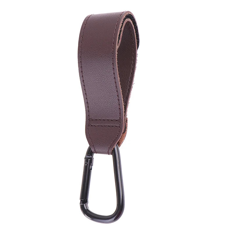 Stroller Hook Organizer - Adjustable PU Leather Hook for Diaper Bag & Baby Essentials