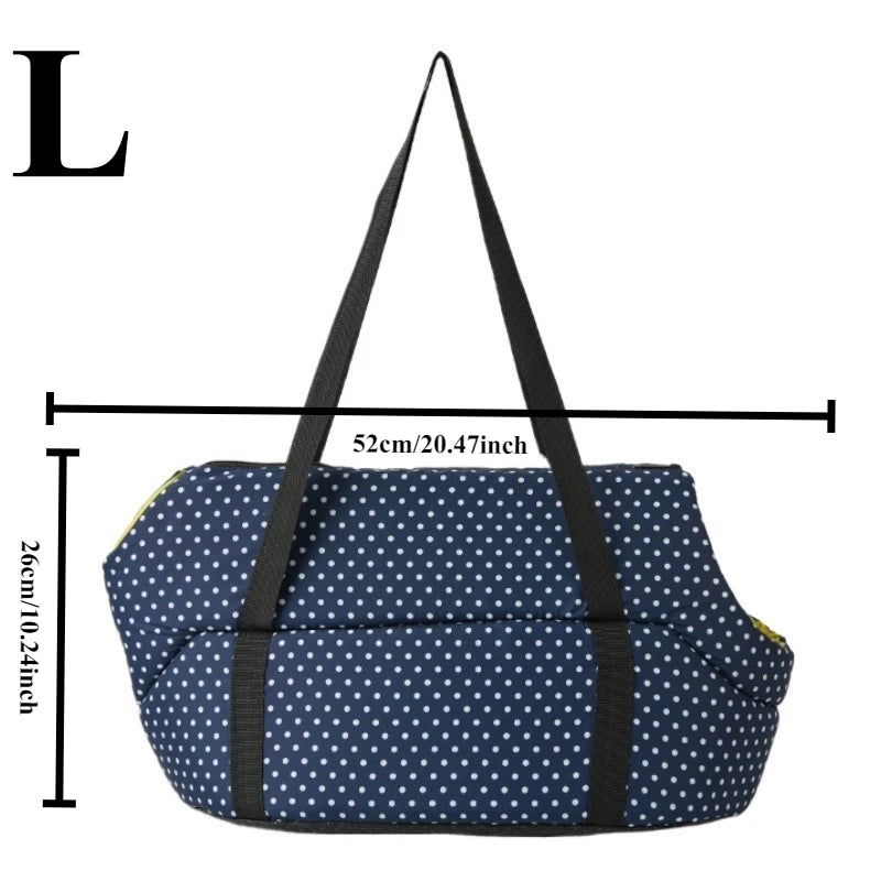 Portable Pet Carrier Bag for Small Dogs & Cats - Breathable Mesh Foldable Shoulder Sling Bag, Hands-Free Travel Tote with Warm Fleece Lining