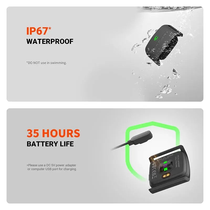COOSPO HW9 Heart Rate Monitor Armband – HRM Sensor with HR Zones & Calories for Running, Cycling, Peloton & Zwift