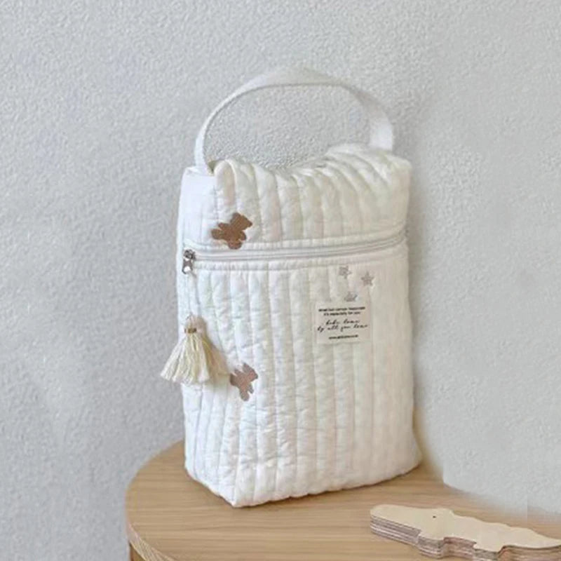 Quilted Baby Diaper Caddy Bag