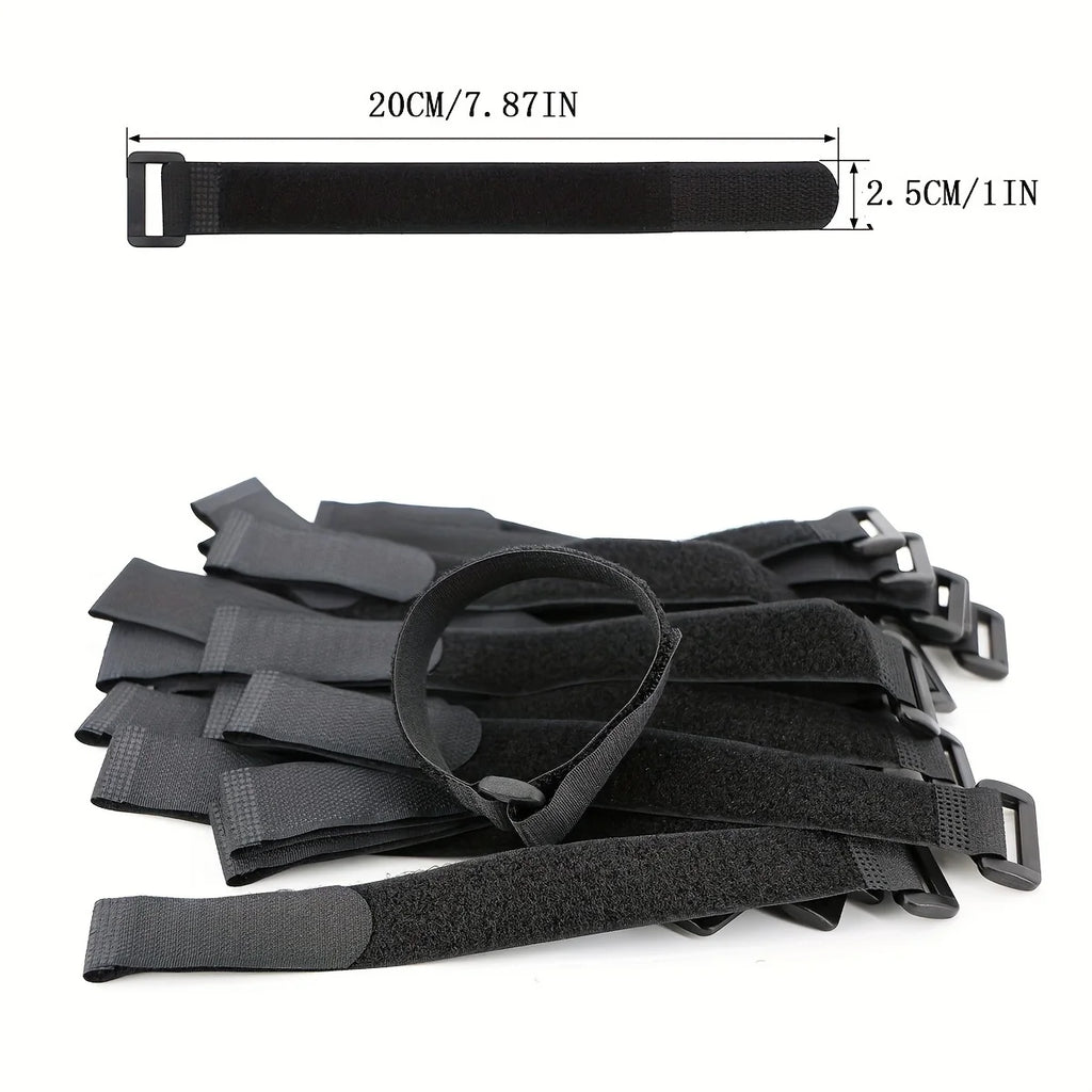 50-Pack Reusable Cable Management Straps – Adjustable Hook & Loop Cable Ties