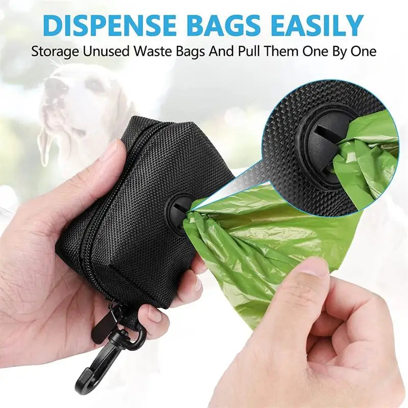 Premium Dog Poop Bag Holder with Leash Attachment