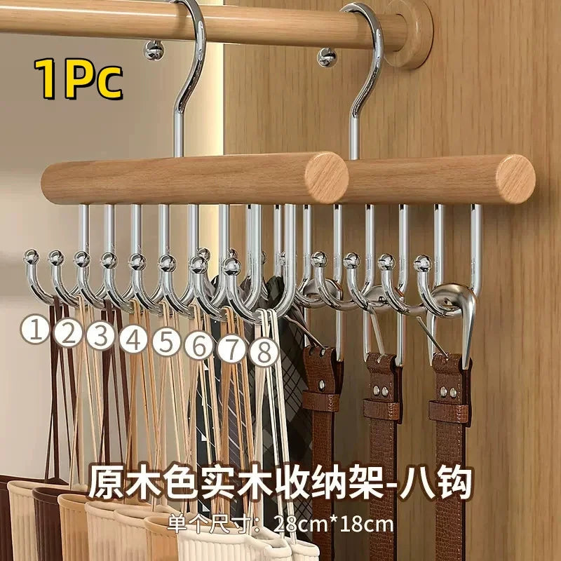 Wooden Multi-Hook Clothes Hanger