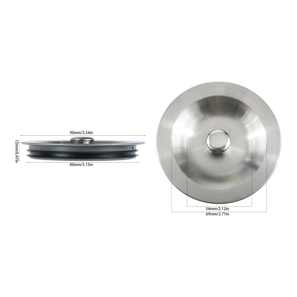 90mm Stainless Steel Sink Strainer Stopper