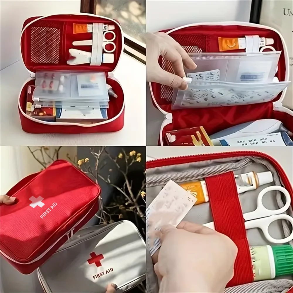 Portable First Aid Storage Bag – Compact Emergency Medical Organizer for Home, Travel, Vehicle & Outdoor Use