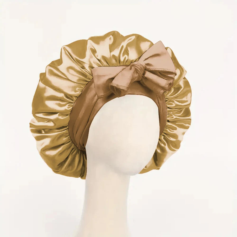 Satin Bonnet with Adjustable Tie Band – Silk-Like Sleeping Hair Bonnet for Women & Men, Nighttime Hair Protection Cap (16 Colors)