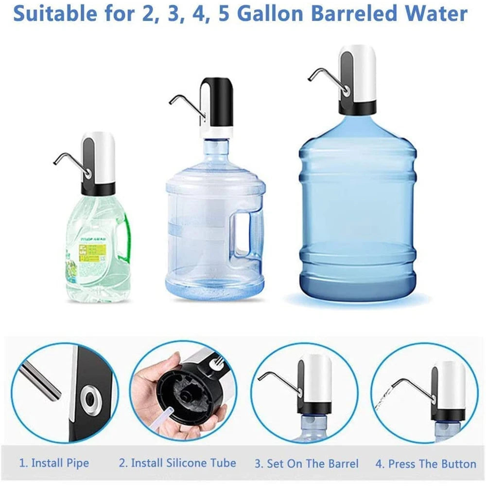 USB Rechargeable Automatic Water Bottle Pump – Portable Electric Water Dispenser