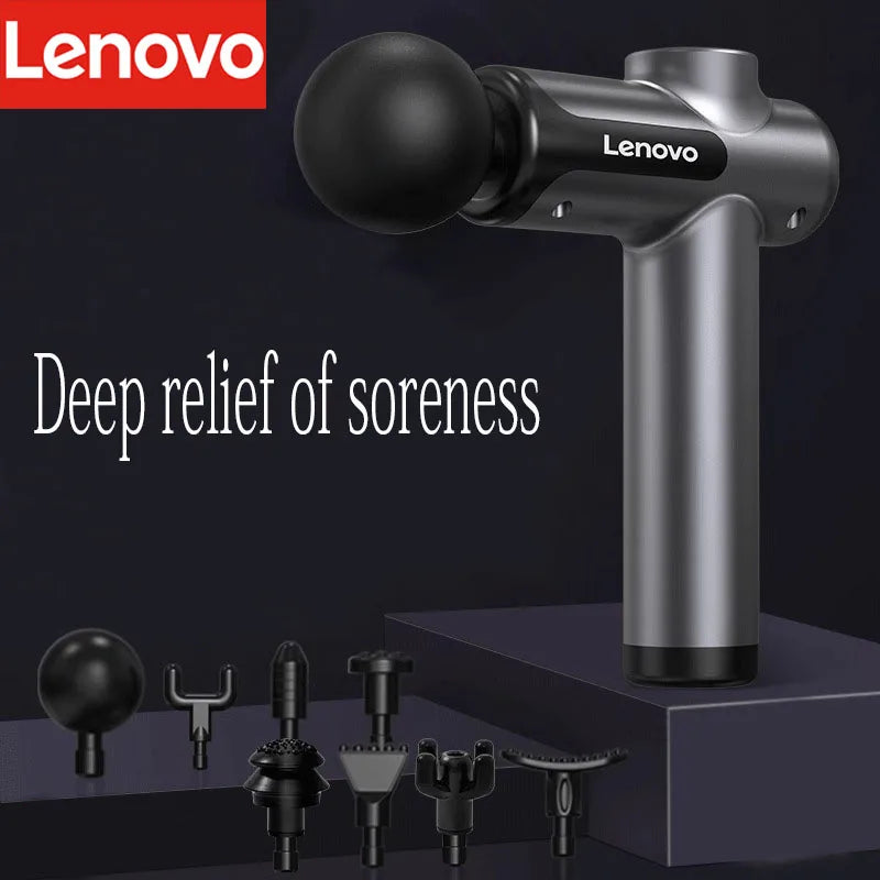Lenovo Massage Gun - Deep Tissue Fascia Gun with 8 Massage Heads, LED Touch Screen