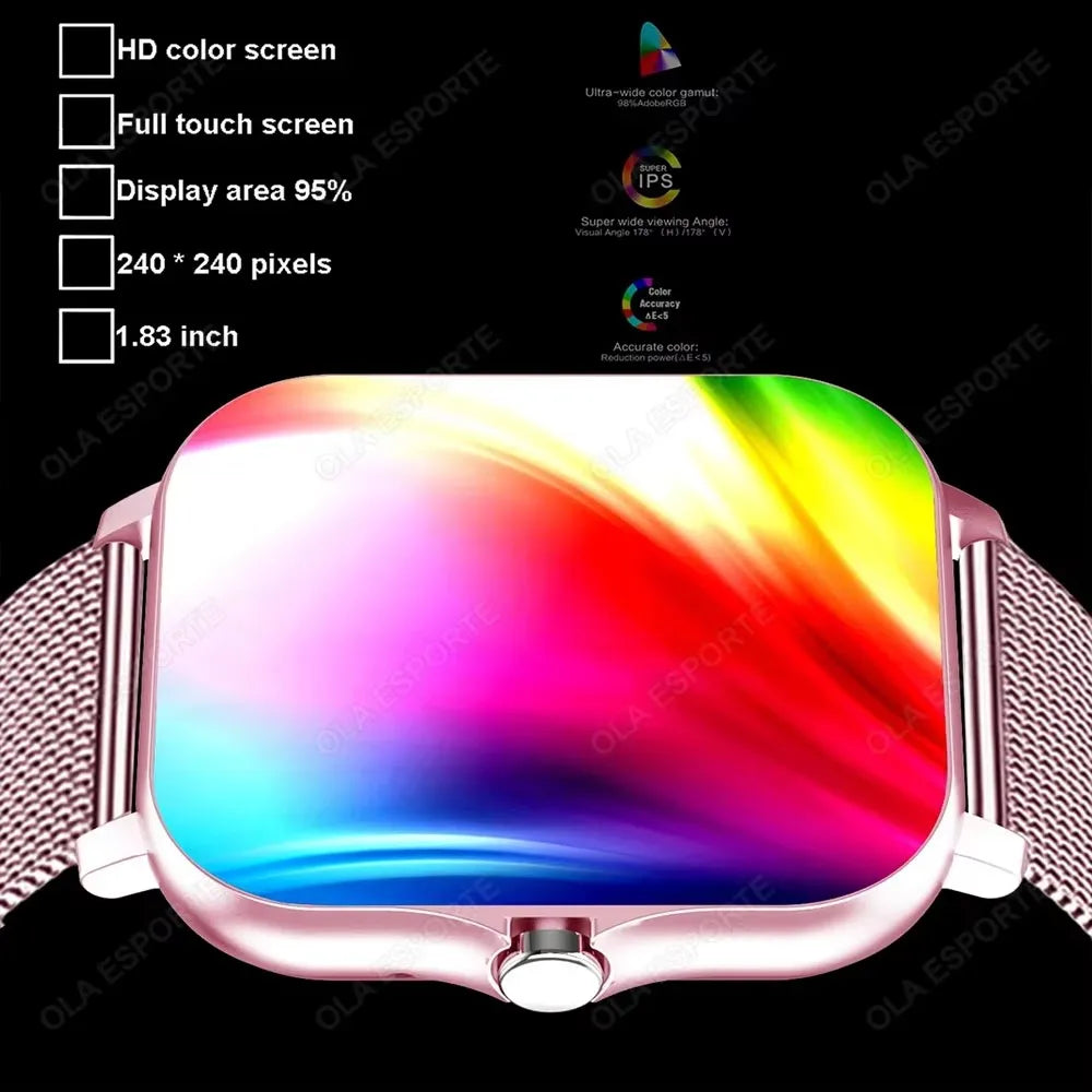 1.83" Waterproof Smart Watch for Men & Women – Bluetooth Call, Message Reply, Heart Rate & Sleep Monitor, Fitness Tracker with Pedometer for iPhone & Android
