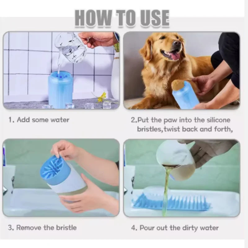 CleanPaws™ Portable Dog Paw Cleaner Cup – Quick Mud & Dirt Remover