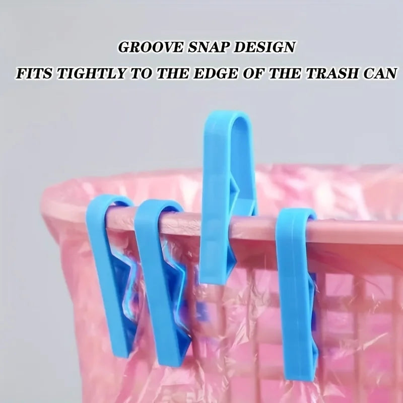 10 Non-Slip Trash Bag Holder Clips – Reusable Garbage Bag Clips for Kitchen, Bathroom & Office Bins
