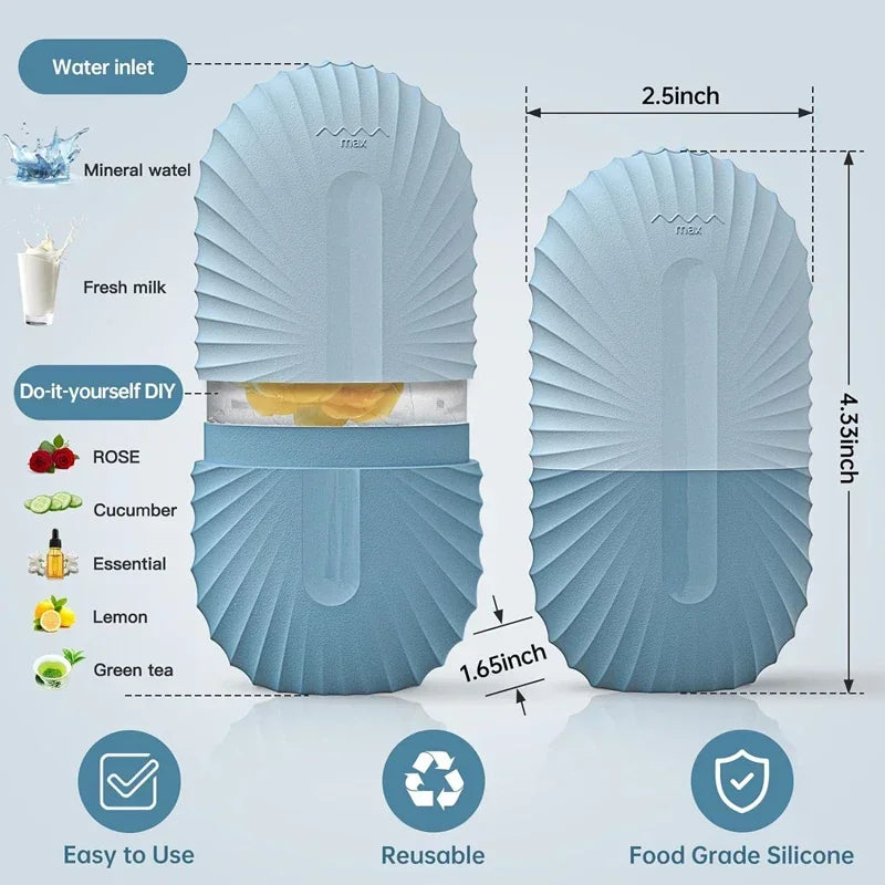 Ice Face Roller & Silicone Ice Mold Set – Reusable Cold Therapy Tool for Eye Puffiness, Pore Shrinking & Facial Massage
