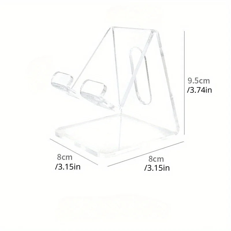 Transparent Acrylic Phone Stand Holder – Clear Adjustable Desktop Smartphone Stand for Desk, Video Calls & Hands-Free Viewing