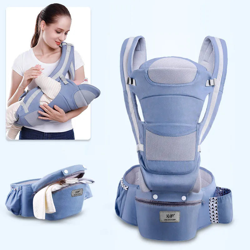 Ergonomic Baby Carrier with Hip Seat – 6-in-1 Front & Back Carrier