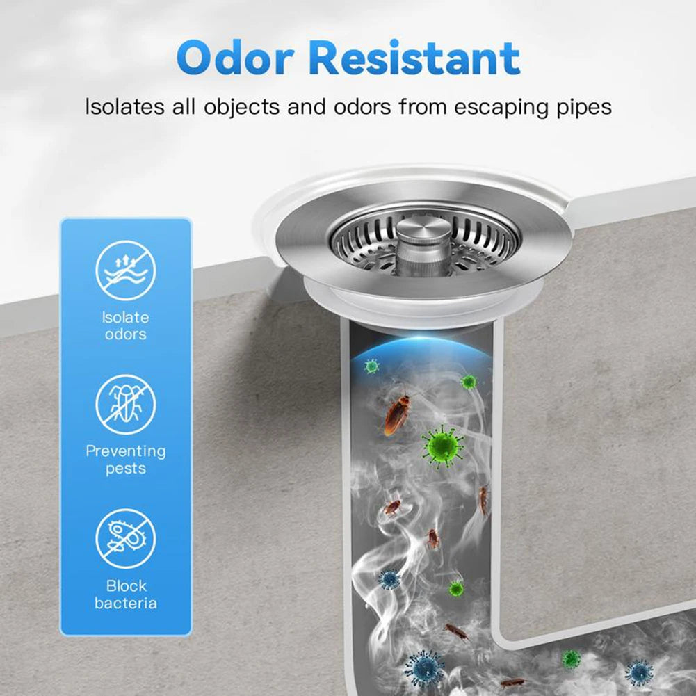 Stainless Steel Pop-Up Sink Strainer