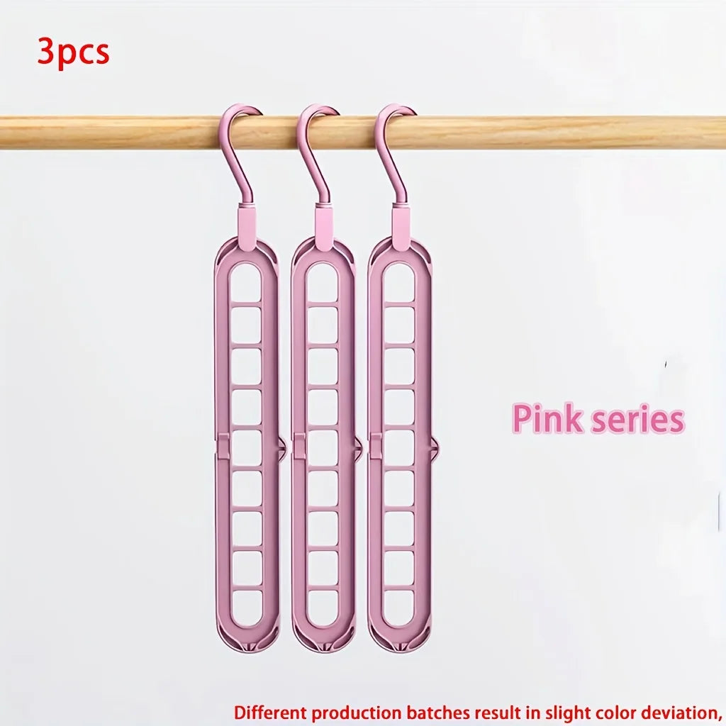 3-Pack 9-Hole Space Saving Hangers