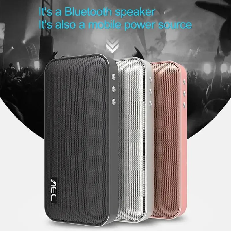 Portable Bluetooth Speaker with Power Bank – Slim Waterproof Outdoor Mini Speaker, Deep Bass, Dual Function Charger for iPhone & Android