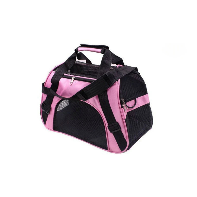 Portable Mesh Pet Travel Carrier with Shoulder Strap for Small Dogs & Cats