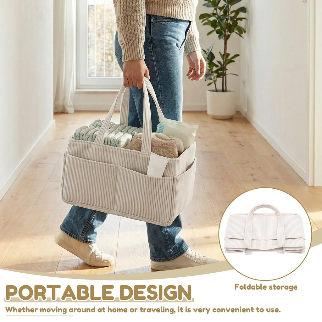 Baby Diaper Caddy Organizer with Handle