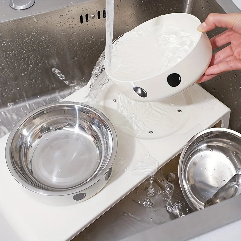Elevated Pet Feeder with Double Stainless Steel Bowls