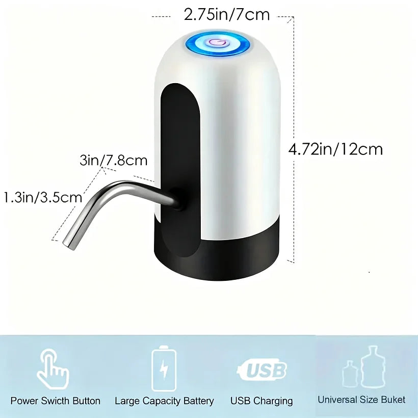 USB Rechargeable Electric Water Bottle Pump – Portable Automatic Drinking Water Dispenser for Camping & Home